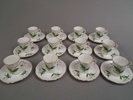 12 Moccakoppar & fat. Lily of the Valley. Liljekonvalj. Hammersley & co, fine bone China. England.