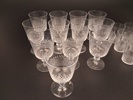 VICKE LINDSTRAND. 12 Vinglas & 11 Selterglas, "Diamant", Kosta.