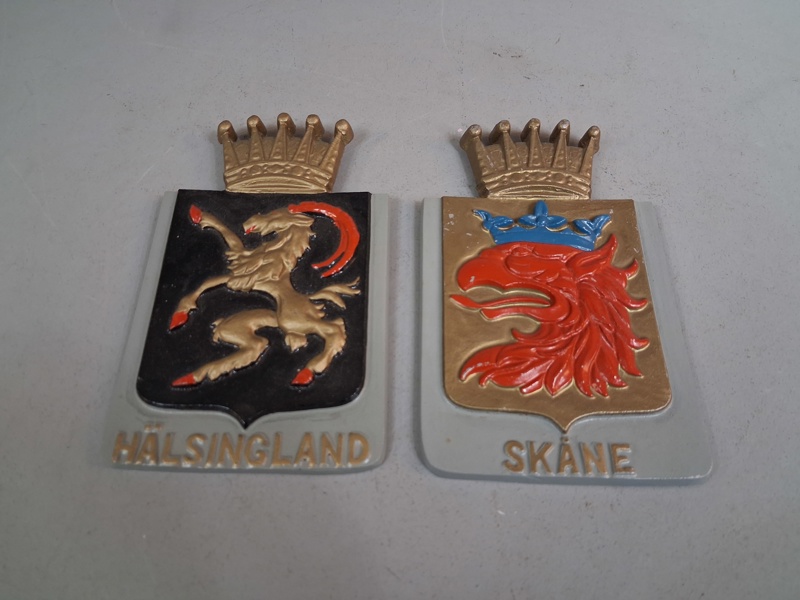 Landskapsvapen. Skåne & Hälsingland.