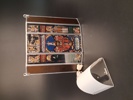 Bordslampa. Blyinfattat glas med tryckt dekor.
