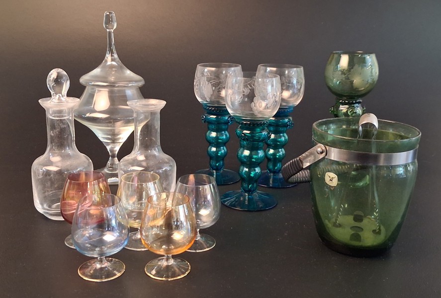 Diverse glas. Bl.a Remmare, ishink m.m.