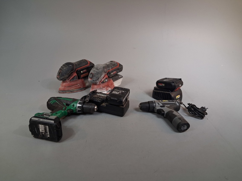 Batteridrivna maskiner. Hitachi & Meec Tools.