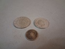 3 Silvermynt. 37,6gram, 50 öre 1943, 2kr 1914 & 5kr 1971.