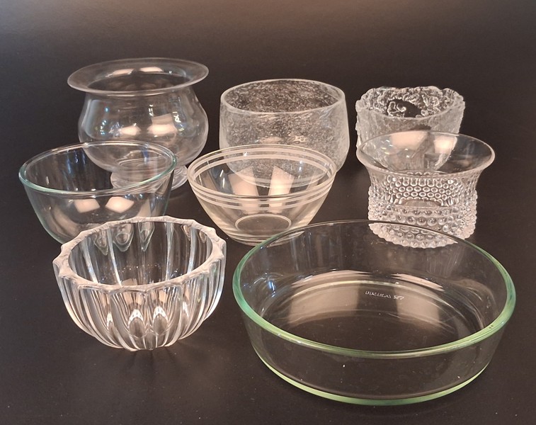 Skålar, glas.