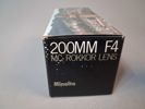 Analog kamera Minolta SR-7, Objektiv Minolta 200MM F4 m.m.