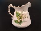 Fat med sockerskål & gräddkanna. Liljekonvalj. Lily of the Valley Hammersley & co. Fine bone China, England.