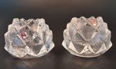 BERIT JOHANSSON. 2 Ljuslyktor. "Nimbus Kotten", Orrefors .