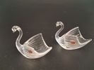 2 Svanar i glas. F.M. Konstglas Ronneby.