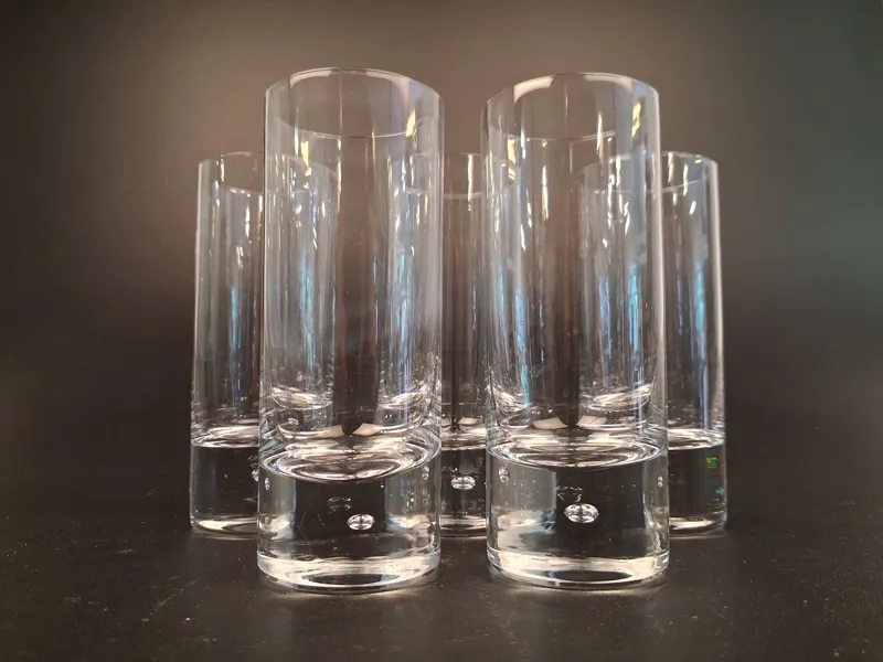 WALTER HICKMAN. 5 Grogg glas. "Pippi". Kosta Boda.