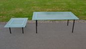 Soffbord & sidobord. Metall & glas.