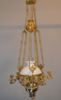 Takfotogenlampa. Majolika, 1800/1900-talet.
