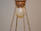 Taklampa. Jugend, koppar & glas.
