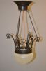 Taklampa. Jugend-stil, smide & glas.