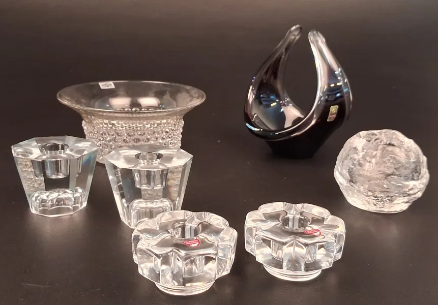 Diverse glas. Snöboll, Orrefors, Hyllinge, Nuutajärvi.