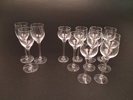 NILS LANDBERG. 9 Likörglas & 3 Sherryglas, "illusion", Orrefors.