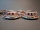 KARIN BJÖRQUIST. Teservis, "Tea Röd", Gustavsberg, 8 Koppar & fat, 10 Assietter.