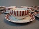 KARIN BJÖRQUIST. Teservis, "Tea Röd", Gustavsberg, 8 Koppar & fat, 10 Assietter.