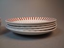 KARIN BJÖRQUIST. Teservis, "Tea Röd", Gustavsberg, 8 Koppar & fat, 10 Assietter.