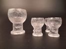TIMO SARPANEVA. 4 Snapsglas & 1 Glas. "Kekkerit", Iittala.