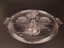 Tårtfat, glas, svanmotiv "Swan Lake serie". Walter-Glas. Väst Tyskland.