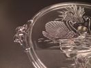 Tårtfat, glas, svanmotiv "Swan Lake serie". Walter-Glas. Väst Tyskland.