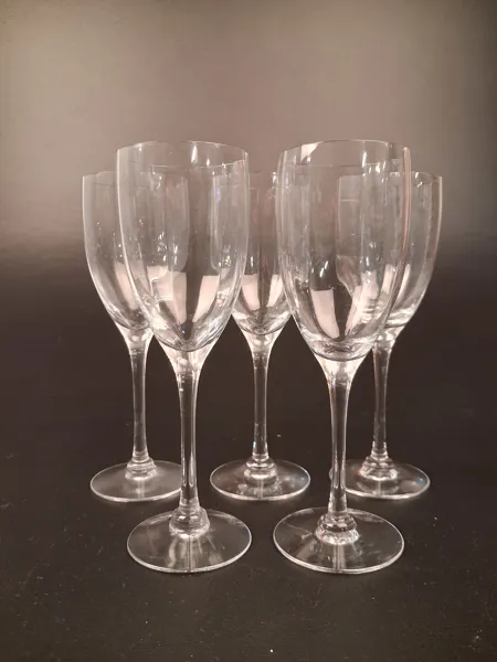 GUNNAR CYRÉN. 5 Vinglas. "Optica", Orrefors.
