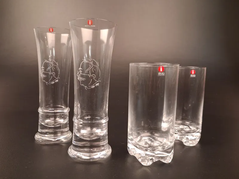 2 Grogglas & 2 Ölglas. Iittala.