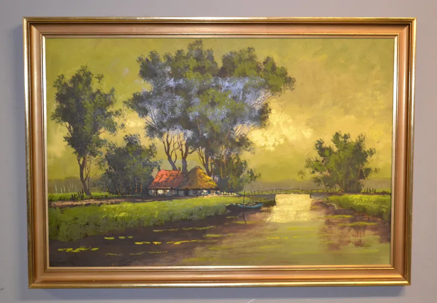 JAN BURGY. Olja på duk, "Silkesborg Jylland", signerad.