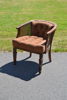 Karmstol. Dansk design, stomme i ek & velourklädsel, 1950/60-talet.