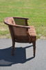 Karmstol. Dansk design, stomme i ek & velourklädsel, 1950/60-talet.