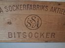 Trälåda. Svenska sockerfabrikens aktiebolaget SSA, 1900-talets första hälft.