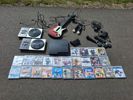 Playstation 3, DJ Hero-kontroller. Guitar Gero gitarr & mikrofon. Move motion controllers. PS3 spel m.m.