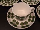 STIG LINDBERG. 5 Kaffekoppar md fat. "Berså", Gustavsberg.