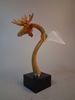KJELL ENGMAN. Skulptur. "Drake", Kosta Boda Atelier, signerad.