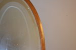 Spegel. Ek, fasettslipat glas, A.B. Ferm & Perssons förgyllerietablissement, Göteborg, 1800/1900-talet.
