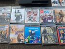 Playstation 3, DJ Hero-kontroller. Guitar Gero gitarr & mikrofon. Move motion controllers. PS3 spel m.m.