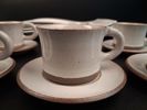 4 Flata tallrikar. "New wave", Villeroy & Boch & 6 espressokoppar med fat, selsbo.