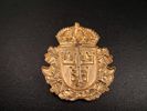3 Svenska polis emblem i gulmetall 1900-talet. Sporrong & co stockholm.