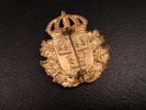 3 Svenska polis emblem i gulmetall 1900-talet. Sporrong & co stockholm.