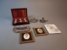 Diverse. Bl.a Nysilver, 2 små tavlor, ram m.m.