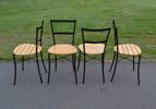 4 Caféstolar. Skandiform, metall & trä, 1900-talet.
