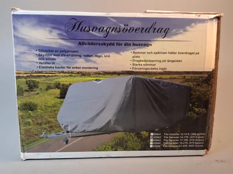 Husvagnsöverdrag. 14-17 fit. Allvädersskydd för din husvagn. 427-518cm.