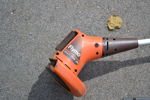Grästrimmer Flymo, Häcksax Husqvarna & Bygglampa.