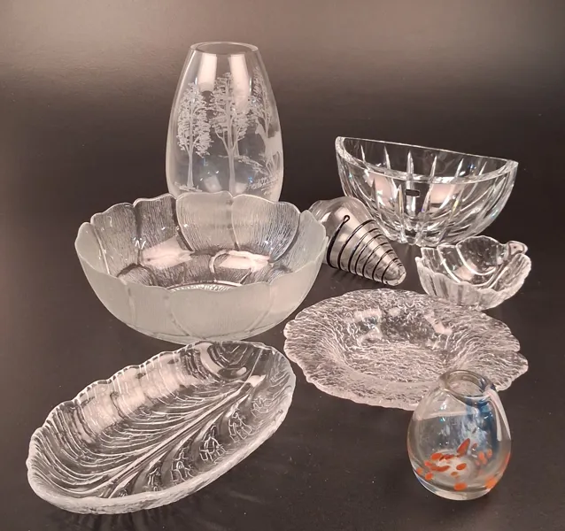 Diverse glas. Bl.a Gusum Milan Vobruba, Orrefors m.fl.