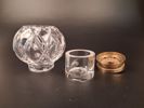 JAN JOHANSSON. Ljuslykta, Glas & Mässing, Orrefors, signerad.