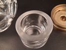 JAN JOHANSSON. Ljuslykta, Glas & Mässing, Orrefors, signerad.