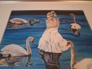 ANNELI ASP. Tryck, Ballerina med vanor, signerad Ella.