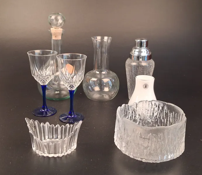 Diverse glas. Bl.a Vinkylare, skruf m.m.