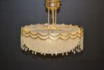 Takplafond. Gulmetall, etsat & slipat glas med prismor, 1900-talet.