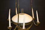 Takfotogenlampa. Jugend, mässing & glas, 1800/1900-talet.